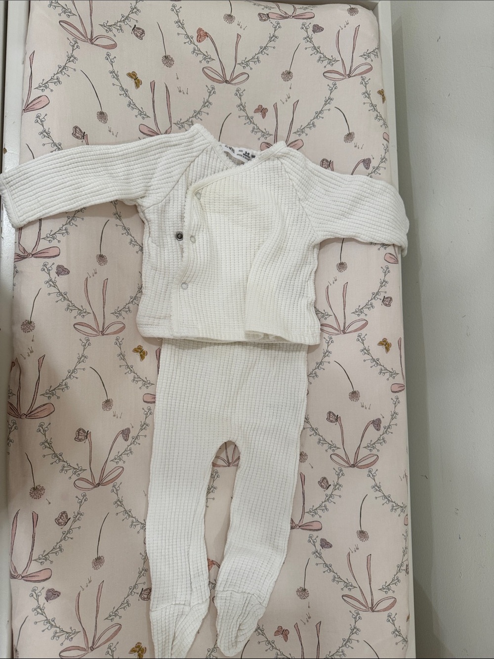 Zara White Waffle Knit Baby Matching Set